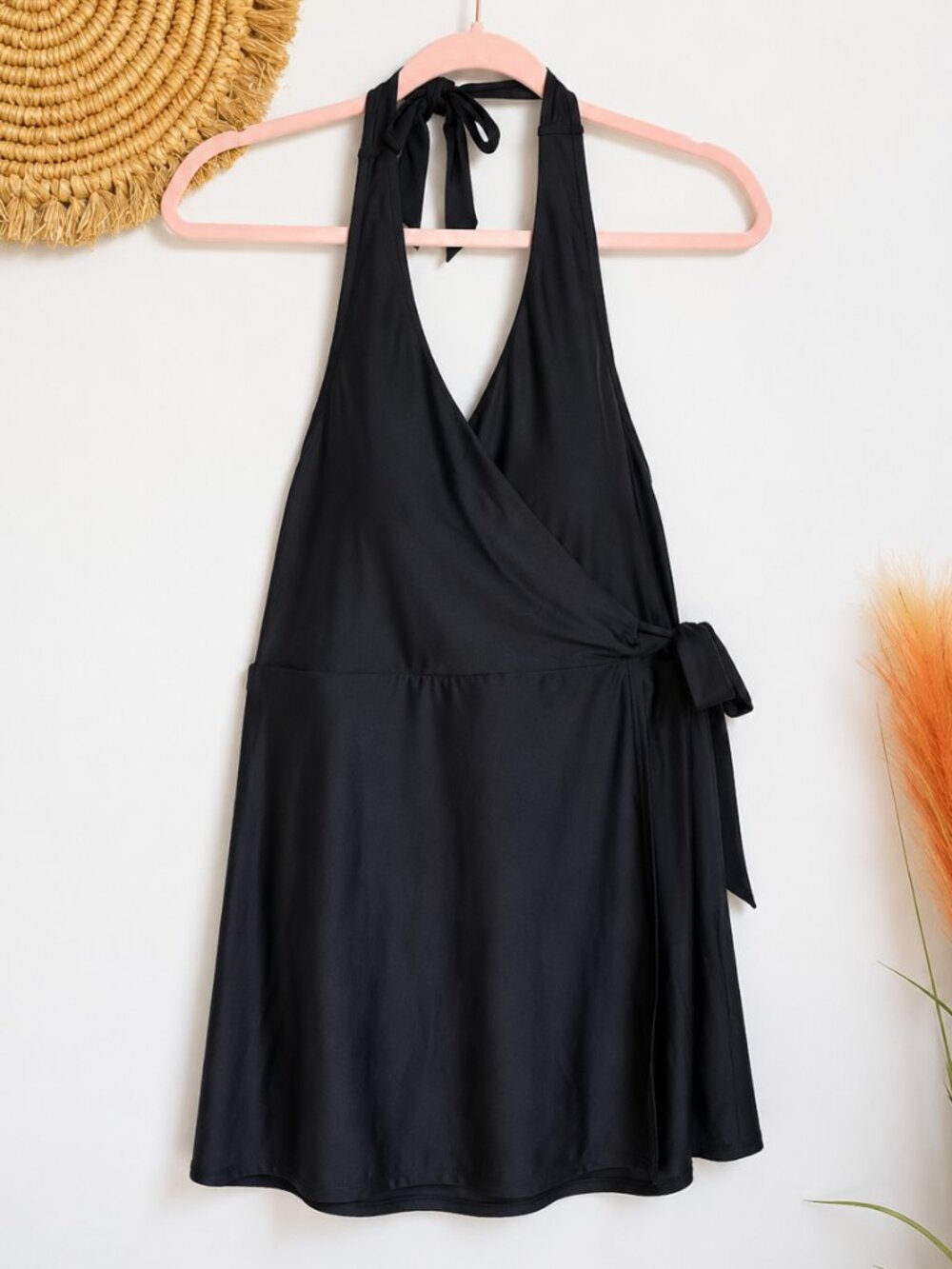 J. Crew NEW Black Halter Wrap Swim Dress One Piece Swimsuit SZ 10 Resort Beach - Picture 8 of 8